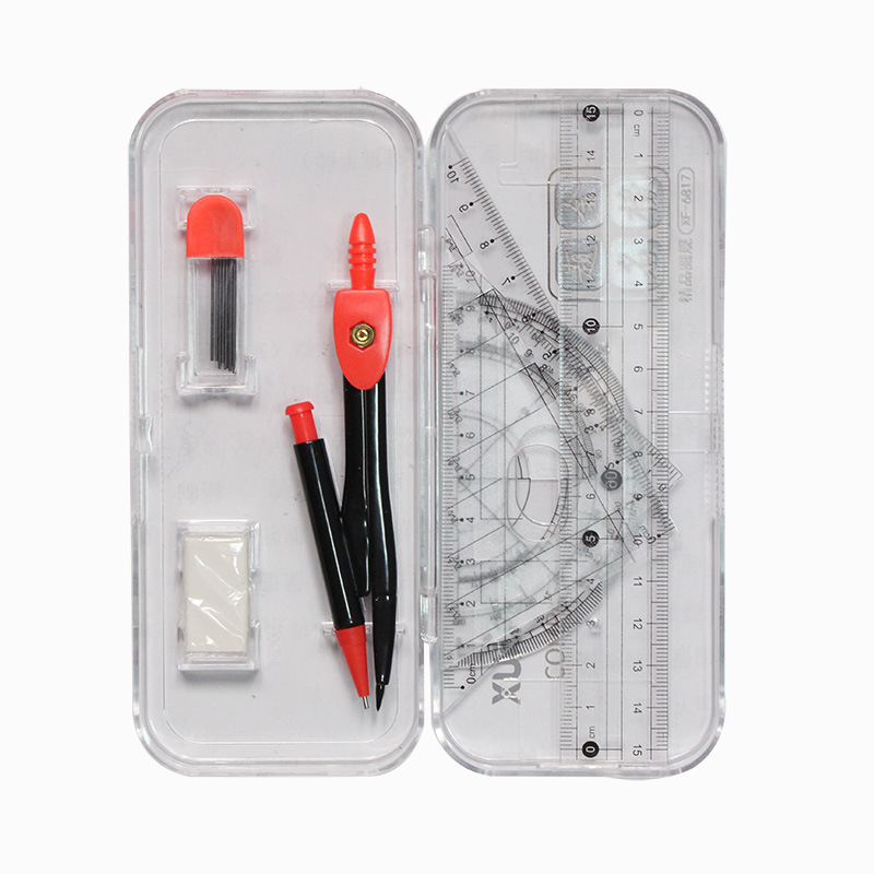 Student Set Compasses Ruler Drawing Ruler Rubber Woodworking Mechanical Drawing Building Drawing Measuring Convenient Tool