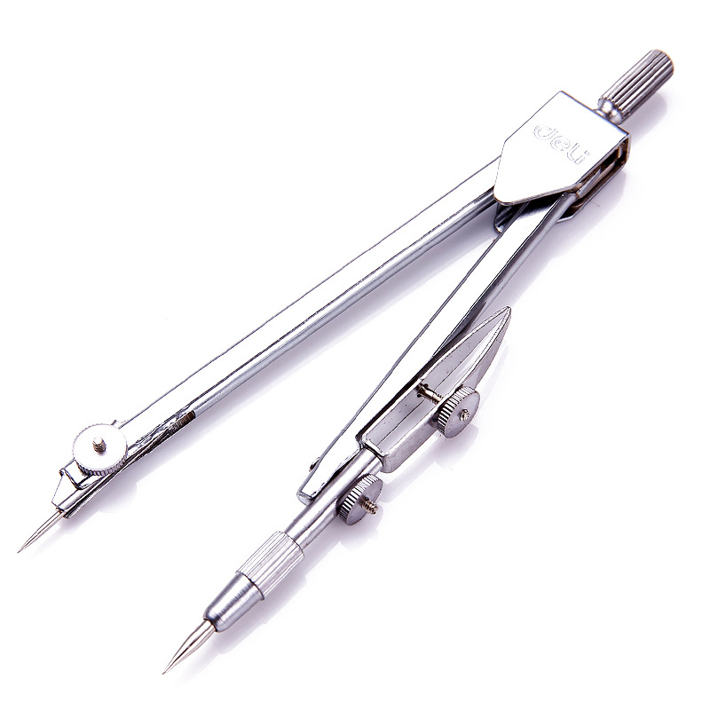 Deli Compasses 8601 Metal Compass Compasses Primary and Secondary School Students Drawing Painting Design Examination Standard Compasses Ruler Set
