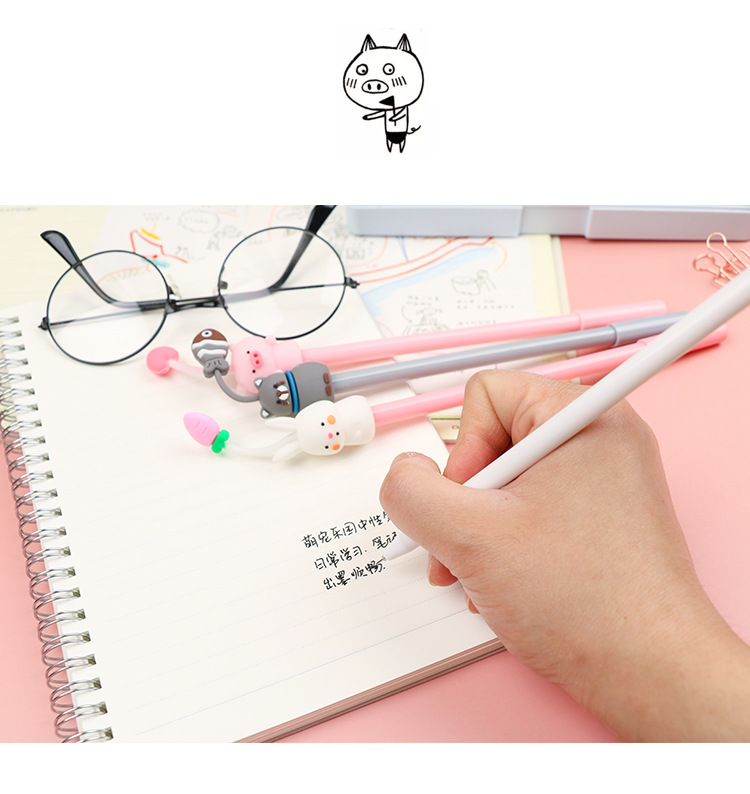 Korean Creative Cartoon Cute Pet Garden Gel Pen Simple Cute Student Exam Ball Pen Writing Signature Pen