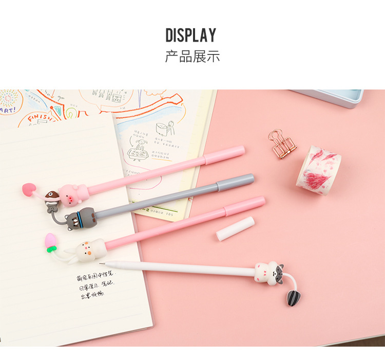 Korean Creative Cartoon Cute Pet Garden Gel Pen Simple Cute Student Exam Ball Pen Writing Signature Pen