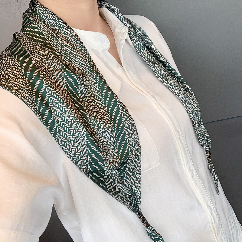 2022 Spring And Autumn New Scarf Triangular Binder Women &#039;S Thin Korean Style Versatile Sun Protection Scarf Air-Conditioned Room Shawl Scarf