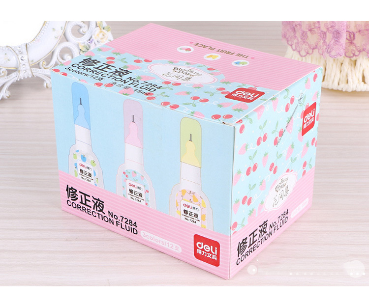 Judian Deli/Deli Correction Fluid 7284 Korean Creative Correction Fluid Cute Student Correction Fluid 15ml