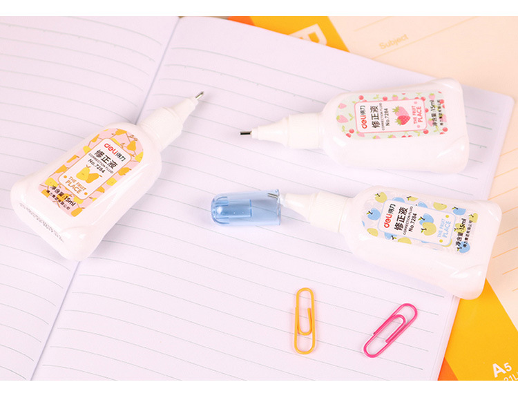 Judian Deli/Deli Correction Fluid 7284 Korean Creative Correction Fluid Cute Student Correction Fluid 15ml