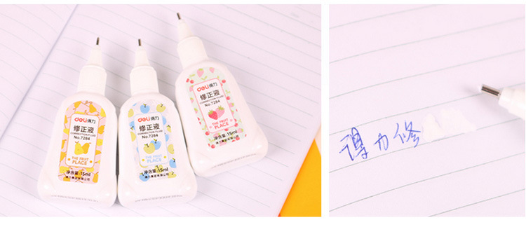 Judian Deli/Deli Correction Fluid 7284 Korean Creative Correction Fluid Cute Student Correction Fluid 15ml