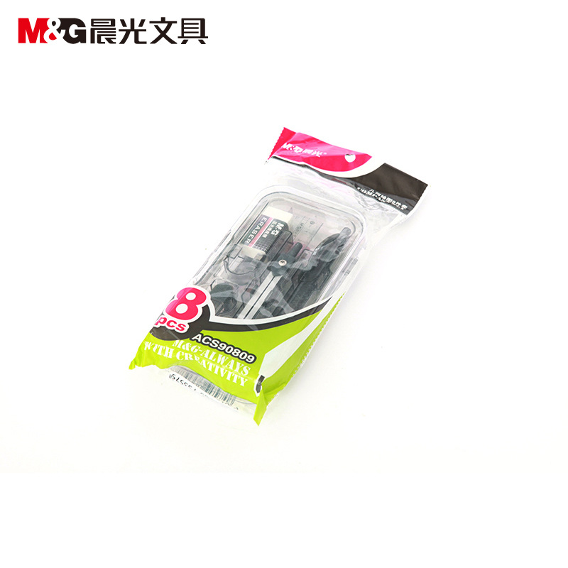 M &amp; G Stationery 8-Piece Set Compasses Ruler Set Set Student Triangular Plate Ruler 7-Piece Set 90806/90807