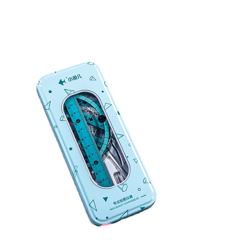 Multifunctional Ruler Set Student Children Drawing Office Transparent Plastic Fun Protractor Compasses Triangular Plate