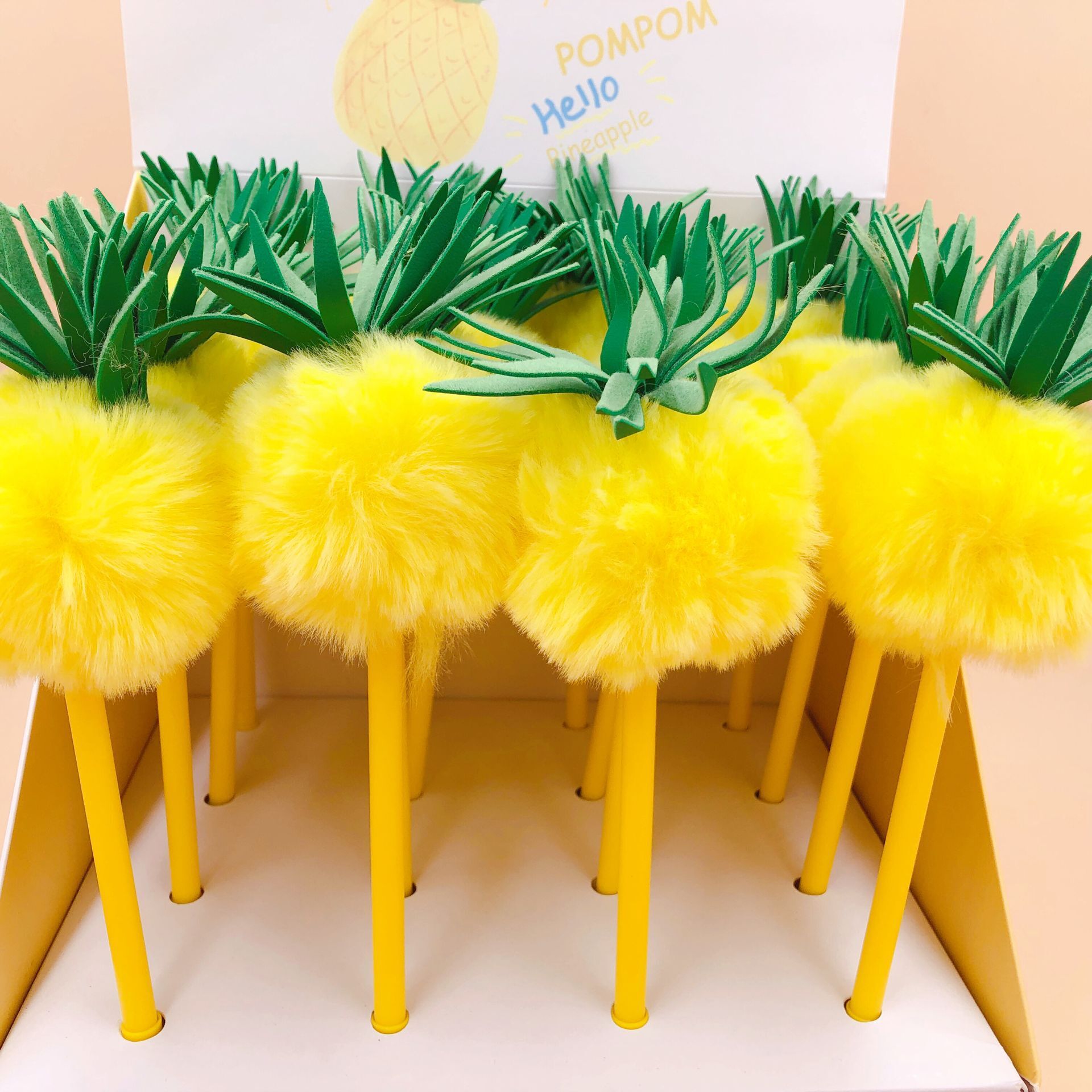 Fruit Pineapple Hairy Ball Gel Pen Student Gift