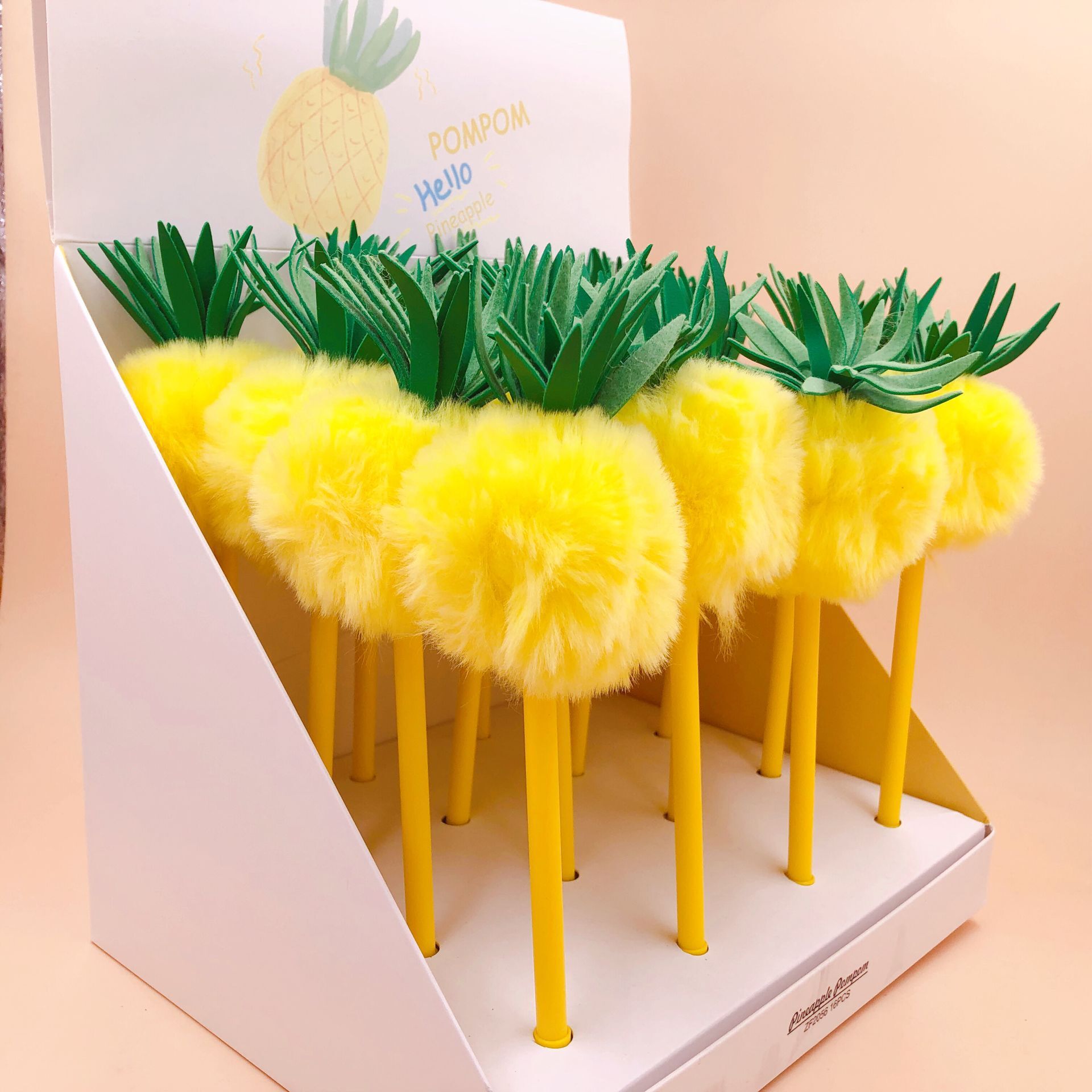 Fruit Pineapple Hairy Ball Gel Pen Student Gift