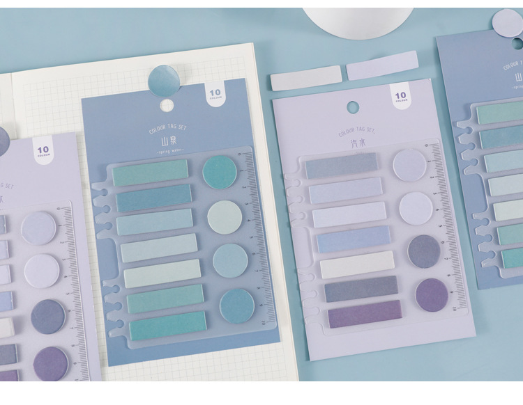 Paipai Girl Loose-Leaf Binder Sticky Notes Morandi Salt Gradient Index Stickers Mark Solid Color Basic Mark Sticker Paipai Girl Loose-Leaf Binder Sticky Notes Morandi Salt Gradient Index Stickers Mark Solid Color Basic Mark Sticker