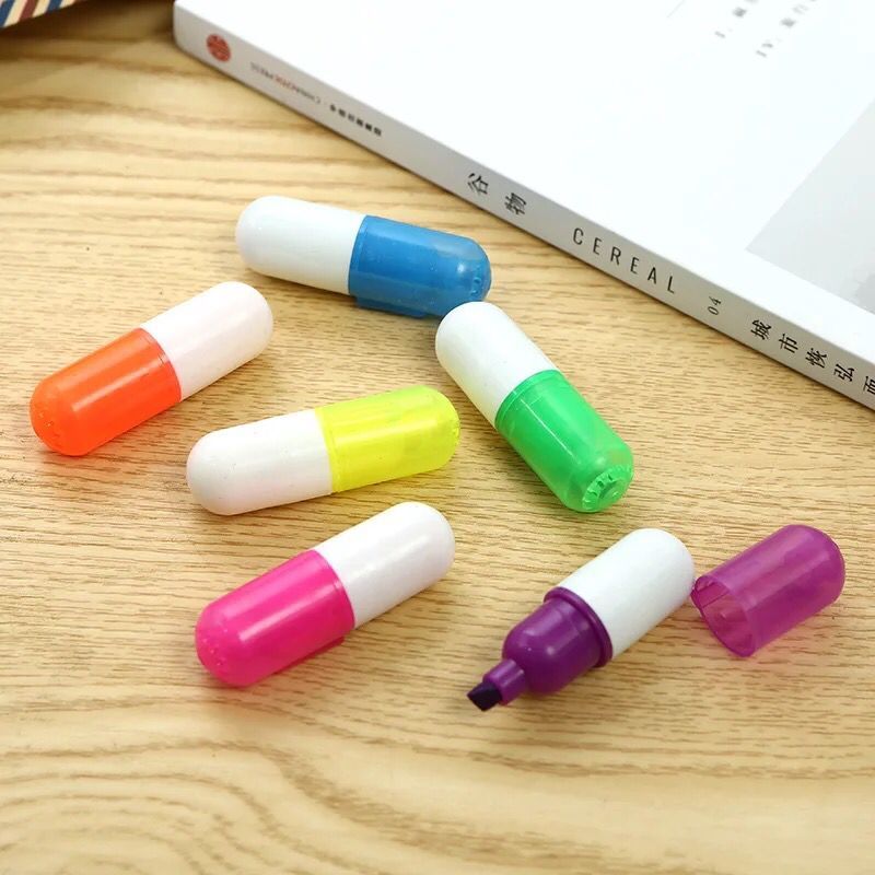New cute student learns stationery pill watercolor pen polychromatic highlighter