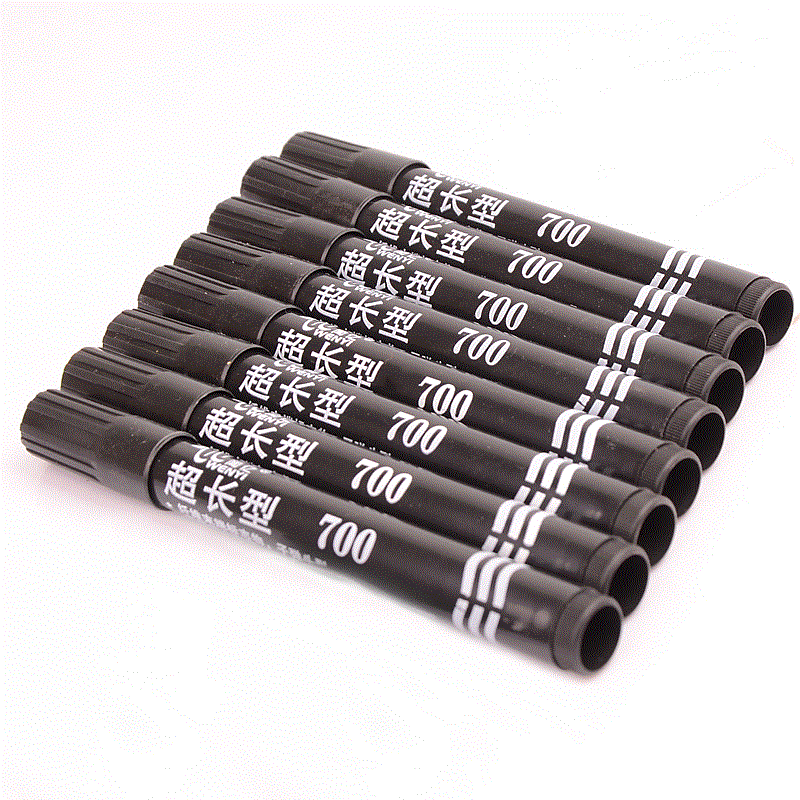 Black Marking Pen Boxed Marker Warehouse Packaging Ball Pen Oily Thick Head Large Capacity Office Stationery