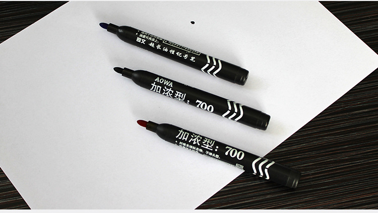 Black Marking Pen Boxed Marker Warehouse Packaging Ball Pen Oily Thick Head Large Capacity Office Stationery