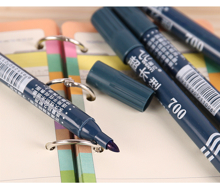 Black Marking Pen Boxed Marker Warehouse Packaging Ball Pen Oily Thick Head Large Capacity Office Stationery