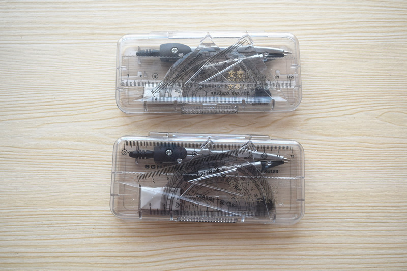 Wholesale High Quality Compasses Set Full Set Ruler Mechanical Pencil Lead Rubber Suit Drawing Tools Student Stationery