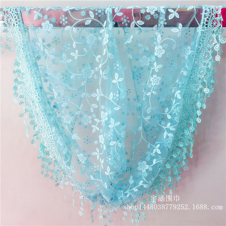 Export Korean Style Four Seasons Foreign Trade Triangle Scarf Lace Hollow Tassel Triangular Binder Lace Scarf Ladies Wholesale Export Korean Style Four Seasons Foreign Trade Triangle Scarf Lace Hollow Tassel Triangular Binder Lace Scarf Ladies Wholesale