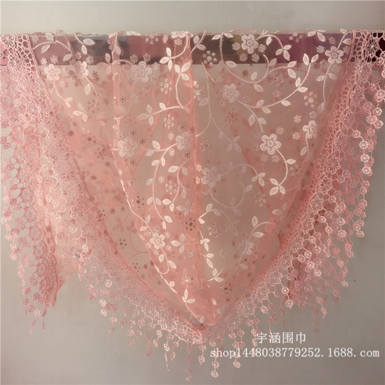 Export Korean Style Four Seasons Foreign Trade Triangle Scarf Lace Hollow Tassel Triangular Binder Lace Scarf Ladies Wholesale Export Korean Style Four Seasons Foreign Trade Triangle Scarf Lace Hollow Tassel Triangular Binder Lace Scarf Ladies Wholesale