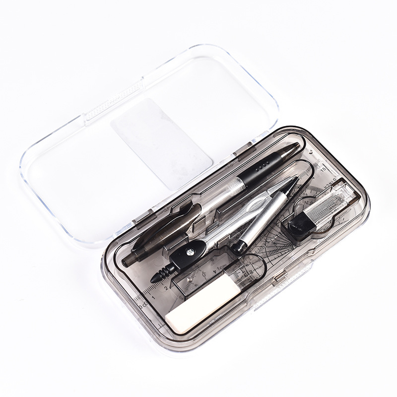 Factory Direct Supply Student Compasses Ruler Set Drawing 8-Piece Set Protractor Stationery Compasses Set Wholesale