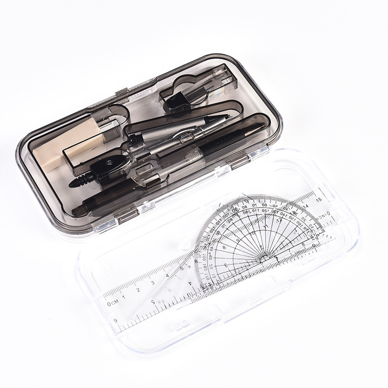 Factory Direct Supply Student Compasses Ruler Set Drawing 8-Piece Set Protractor Stationery Compasses Set Wholesale