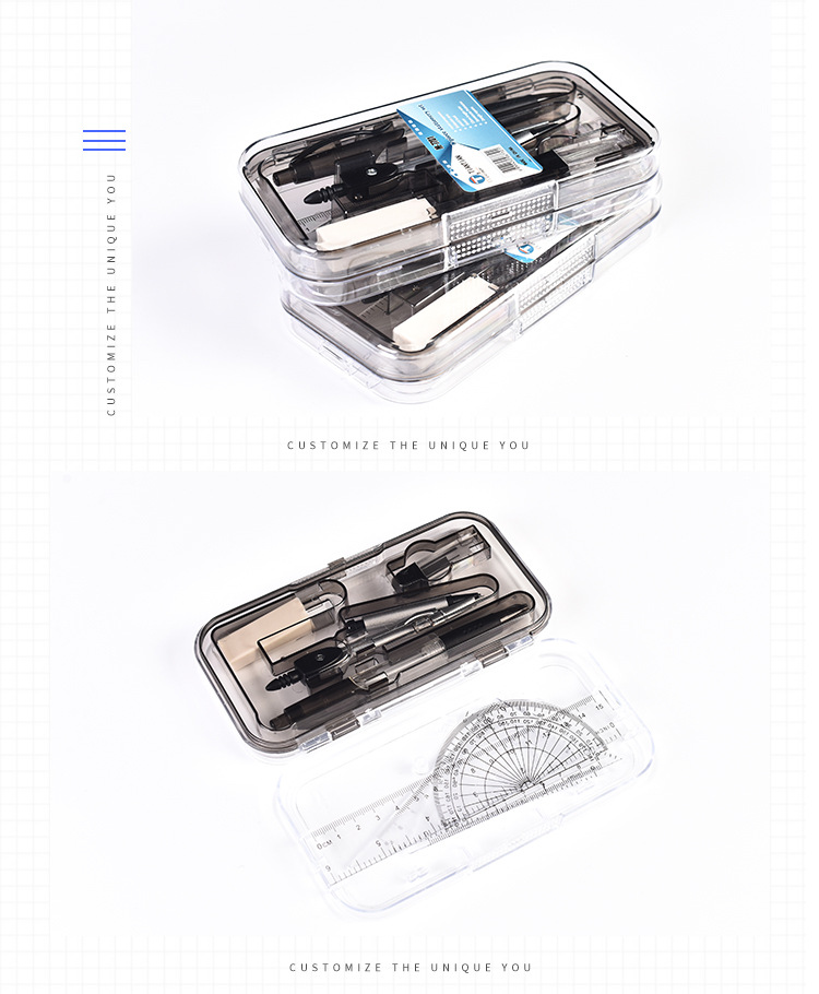 Factory Direct Supply Student Compasses Ruler Set Drawing 8-Piece Set Protractor Stationery Compasses Set Wholesale Factory Direct Supply Student Compasses Ruler Set Drawing 8-Piece Set Protractor Stationery Compasses Set Wholesale