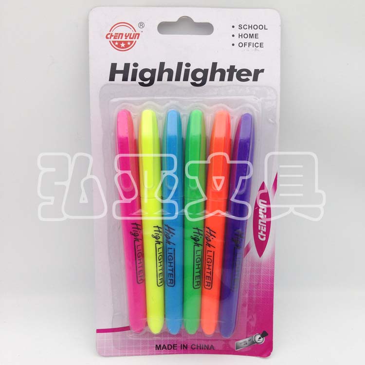 Six-color highlighter slim highlighter color markers