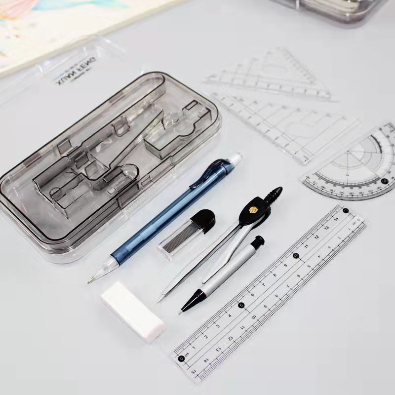 Xuanfeng Compasses Combo 8-Piece Set Uni Rulers Geometric Drawing Engineering Design Student Exam Metal Compass Compasses