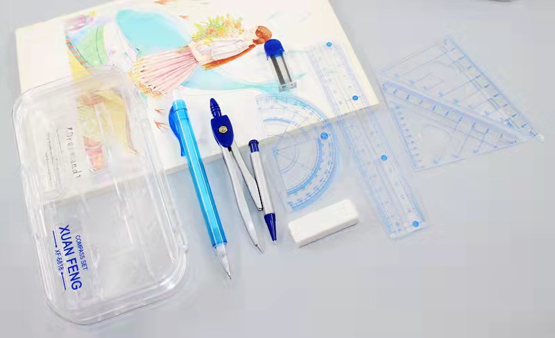 Xuanfeng Compasses Combo 8-Piece Set Uni Rulers Geometric Drawing Engineering Design Student Exam Metal Compass Compasses Xuanfeng Compasses Combo 8-Piece Set Uni Rulers Geometric Drawing Engineering Design Student Exam Metal Compass Compasses