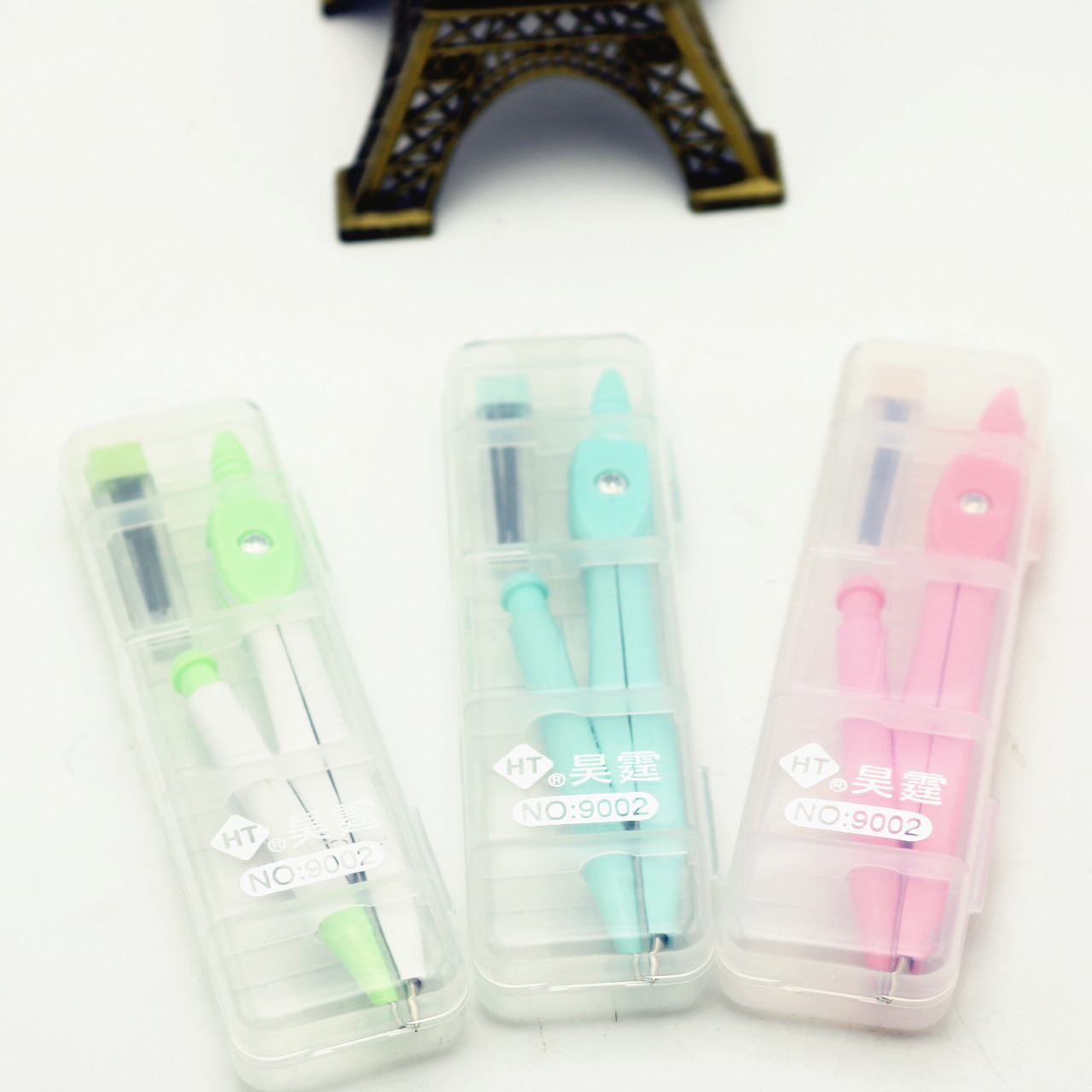 Wholesale Hao Ting 9001 Type Fashion Boxed Compasses Set Containing Mechanical Pencil Lead Metal Quality Student Drawing Instrument