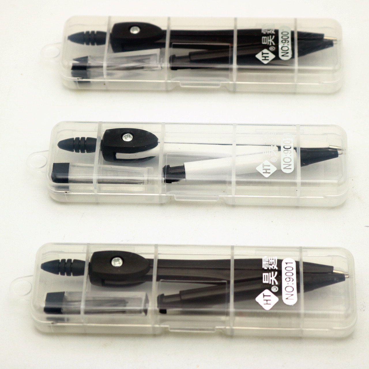Wholesale Hao Ting 9001 Type Fashion Boxed Compasses Set Containing Mechanical Pencil Lead Metal Quality Student Drawing Instrument
