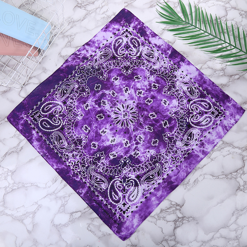 CrossBorder Bandana Sports Outdoor Cycling Scarf Scarf SweatAbsorbent Square Scarf Pure Cotton TieDyed Triangular Binder