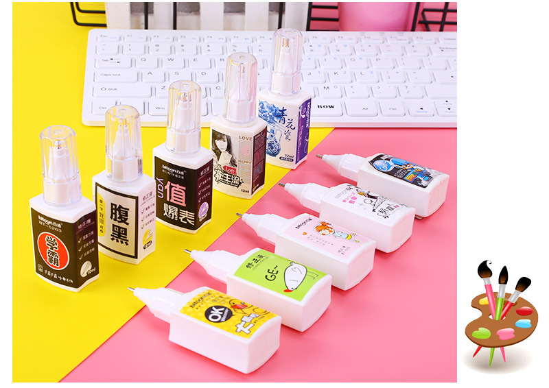 Baitong Correction Fluid Quick-Drying Type Correction Fluid Personality Correction Pen Correction Pen Correction Pen Double-Headed Brush Correction Fluid