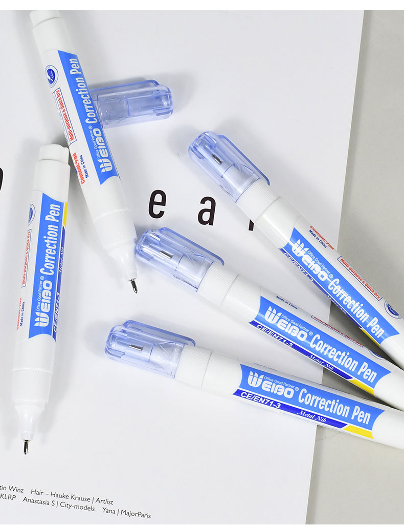 Weibo Correction Fluid 9ml White Correction Fluid Student Exam Office Learning Dual-Use Correction Pen Factory Direct Sales Weibo Correction Fluid 9ml White Correction Fluid Student Exam Office Learning Dual-Use Correction Pen Factory Direct Sales