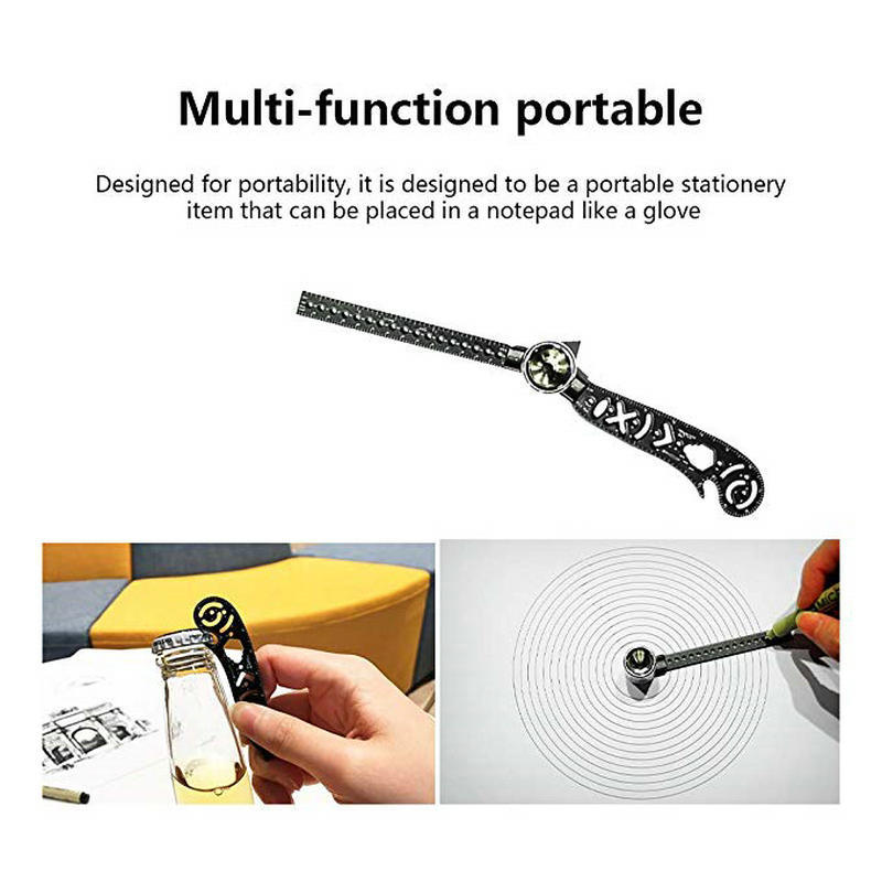 Hot Selling Engineering Drawing Compass Multifunctional Drawing Ruler Creative Personality Magnetic Drawing Drawing Ruler Compasses