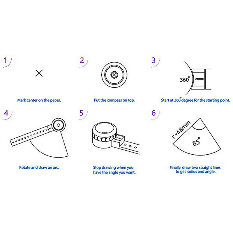 Hot Selling Engineering Drawing Compass Multifunctional Drawing Ruler Creative Personality Magnetic Drawing Drawing Ruler Compasses