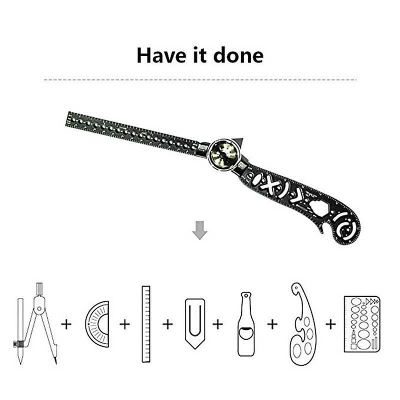 Hot Selling Engineering Drawing Compass Multifunctional Drawing Ruler Creative Personality Magnetic Drawing Drawing Ruler Compasses