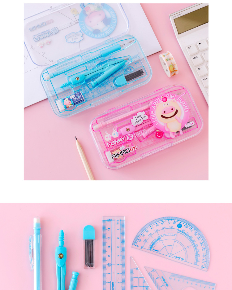 Compasses Set Uni Rulers Sub-Gauge Stainless Steel Metal Practical Junior High School Student Exam Drawing Making Drawing Tool