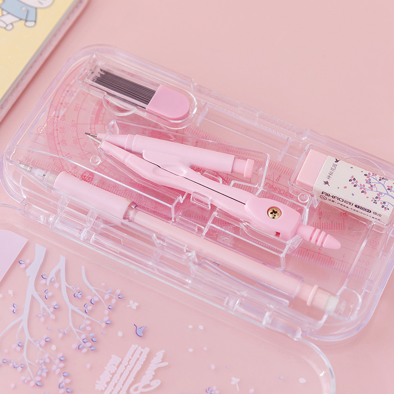 Hobby Compasses Set Fresh Propelling Pencil Rubber Refill Student Drawing Ruler Protractor Stationery T