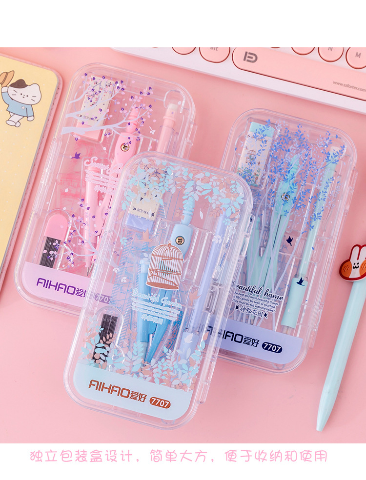 Hobby Compasses Set Fresh Propelling Pencil Rubber Refill Student Drawing Ruler Protractor Stationery T