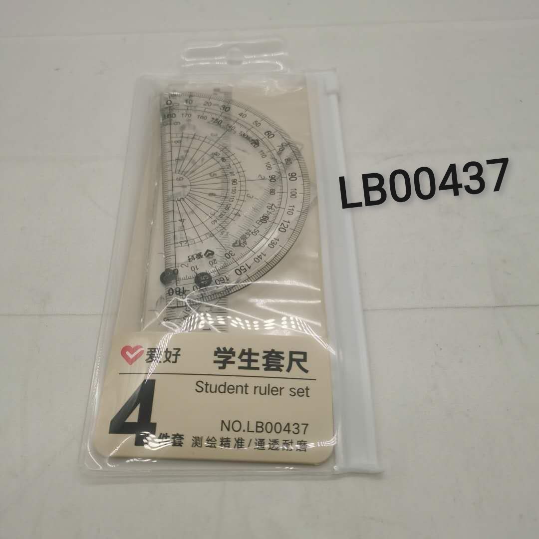 Hobby Ruler Sets Cute Children for Pupils Stationery Compasses Ruler Set Ruler Set Square Protractor 4 Pieces