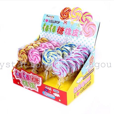 Colored lollipops Eraser Korea stationery factory outlets can be customized