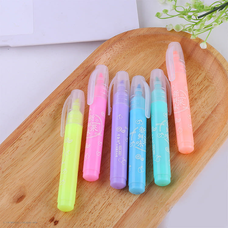 Kales 6-Color Large Capacity Highlighter Classroom Marker Knowledge Mark Pen Oblique Head Graffiti Pen Colored Pen Kales 6-Color Large Capacity Highlighter Classroom Marker Knowledge Mark Pen Oblique Head Graffiti Pen Colored Pen