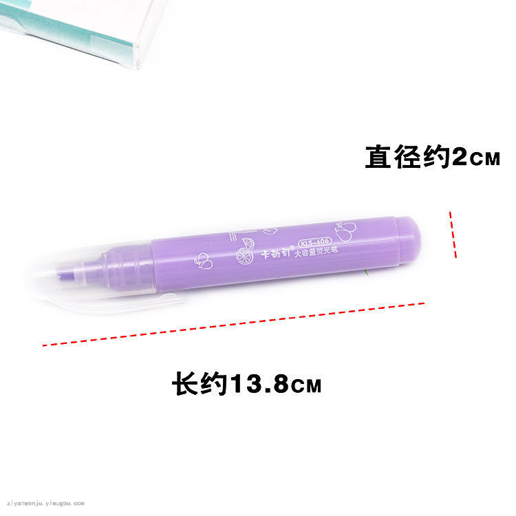 Kales 6-Color Large Capacity Highlighter Classroom Marker Knowledge Mark Pen Oblique Head Graffiti Pen Colored Pen Kales 6-Color Large Capacity Highlighter Classroom Marker Knowledge Mark Pen Oblique Head Graffiti Pen Colored Pen
