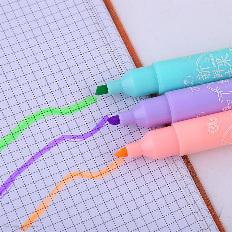 Kales 6-Color Large Capacity Highlighter Classroom Marker Knowledge Mark Pen Oblique Head Graffiti Pen Colored Pen Kales 6-Color Large Capacity Highlighter Classroom Marker Knowledge Mark Pen Oblique Head Graffiti Pen Colored Pen