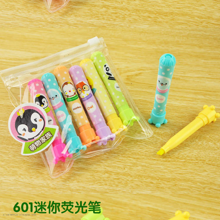 Kales 601-6 Color Mini Color Highlighter Cartoon Rocket Watercolor Pen Oblique Head Marker Pen Set Kales 601-6 Color Mini Color Highlighter Cartoon Rocket Watercolor Pen Oblique Head Marker Pen Set