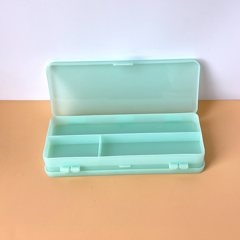 DIY Cream Glue Stationery Box Embryo Box Children&#039;s Educational Handmade Flip Frosted Pp Plastic Double Layer Pencil Box