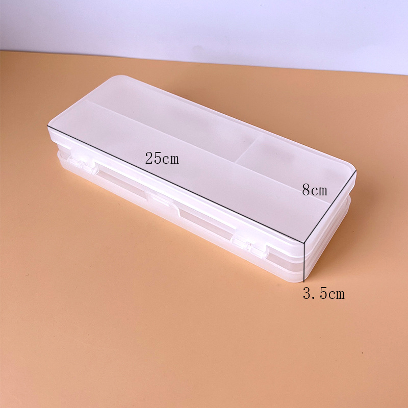 DIY Cream Glue Stationery Box Embryo Box Children's Educational Handmade Flip Frosted Pp Plastic Double Layer Pencil Box DIY Cream Glue Stationery Box Embryo Box Children's Educational Handmade Flip Frosted Pp Plastic Double Layer Pencil Box