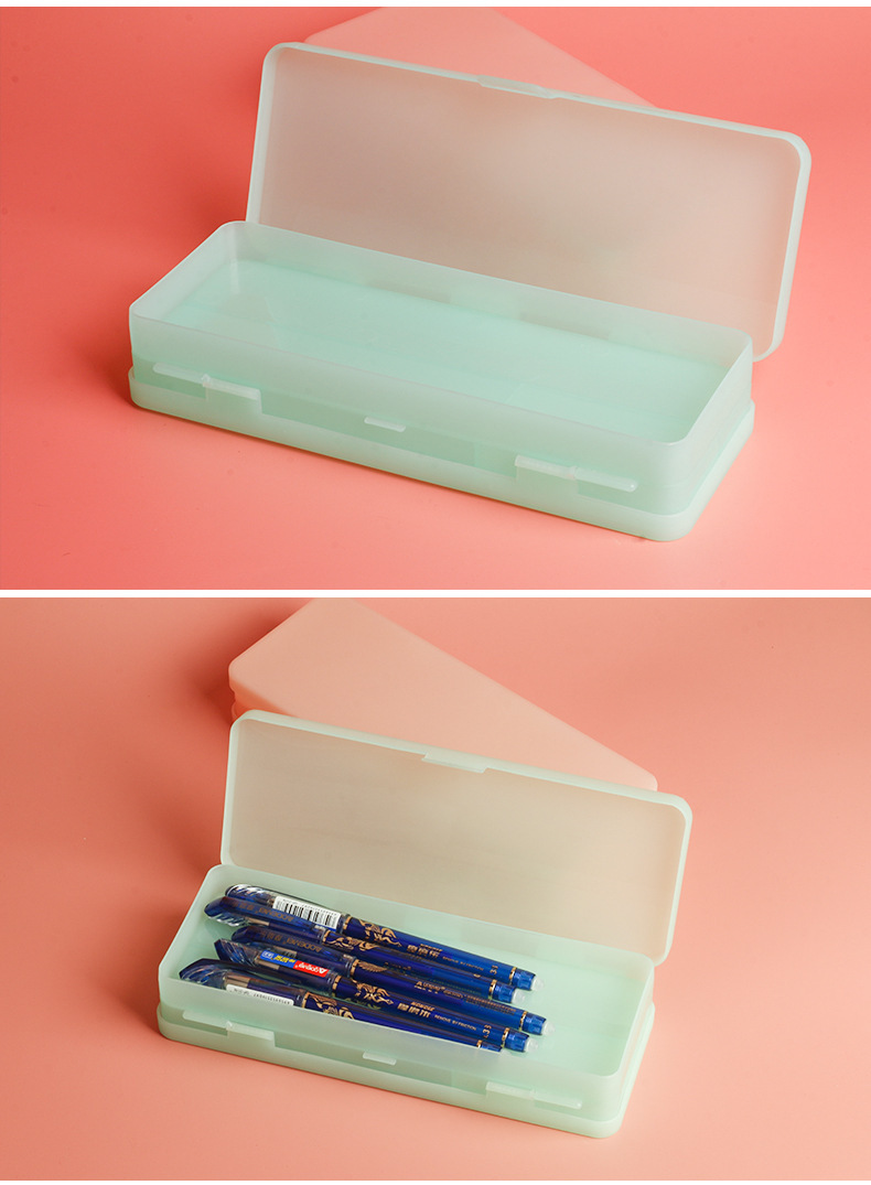 DIY Cream Glue Stationery Box Embryo Box Children's Educational Handmade Flip Frosted Pp Plastic Double Layer Pencil Box DIY Cream Glue Stationery Box Embryo Box Children's Educational Handmade Flip Frosted Pp Plastic Double Layer Pencil Box