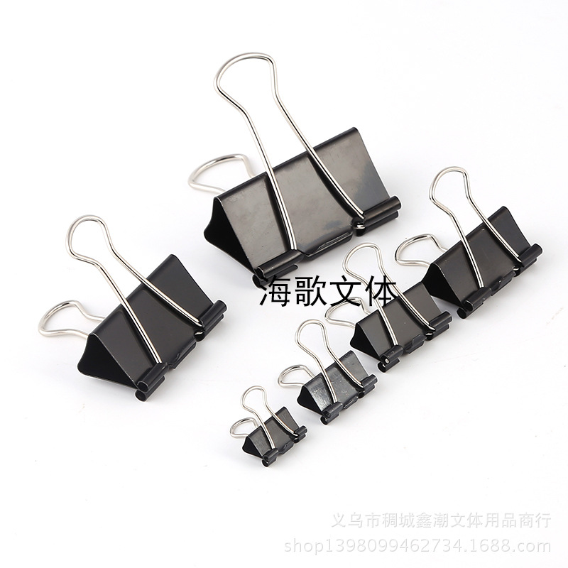 Long Tail Clip Black Binder Clip Horsetail Clip Office Supplies Clip Material Clip Document Folder Ticket Holder