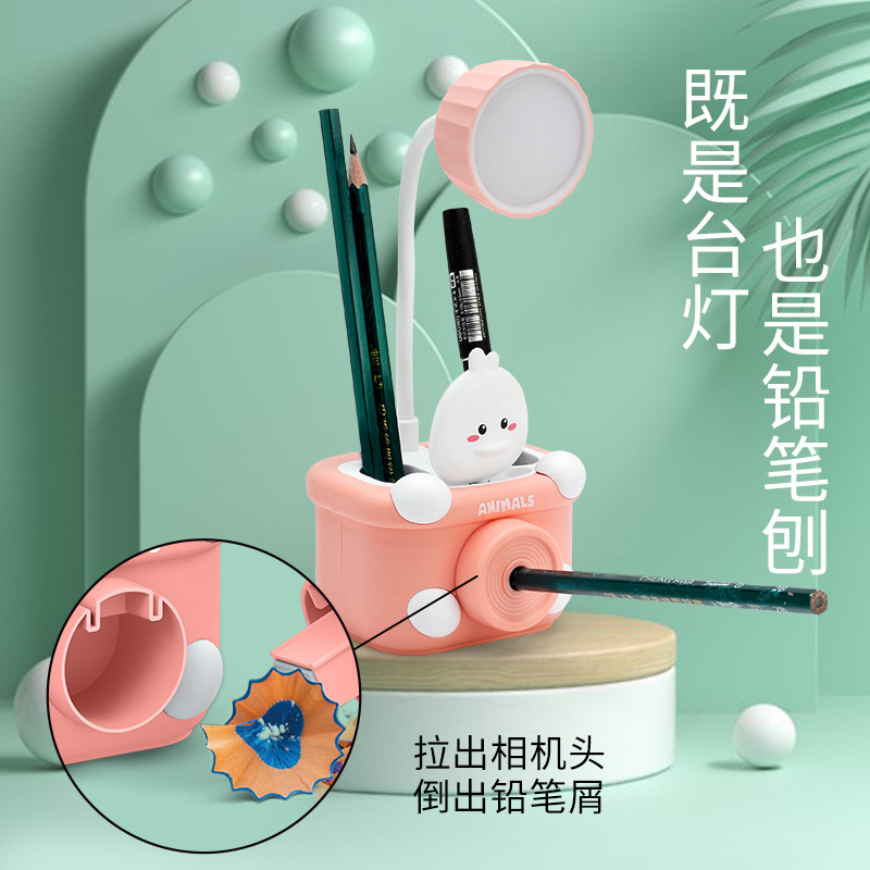 Pencil Knife Cartoon Table Lamp Animal USB Rechargeable Children&#039;s Creative Eye Protection Table Lamp Dormitory Led Small Night Lamp Gift