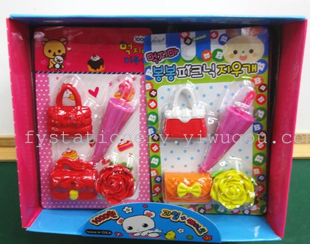 Simulation car blister card Eraser rubber toy modeling Korean stationery wholesale factory direct
