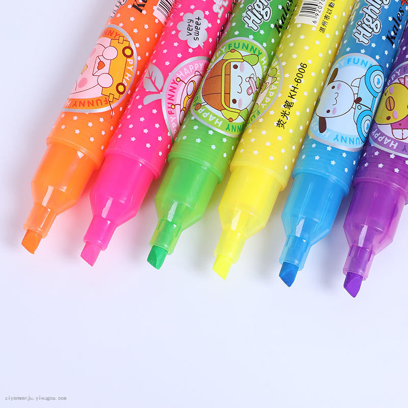 Kales KH-6006 Highlighter Oblique Highlighter Student Color Graffiti Pen Office Marker Marker Marker